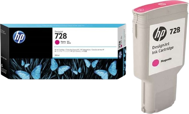 HP 728 300-ml Yellow/ Magenta  Black/Cyan   Ink Crtg