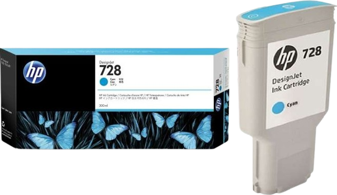 HP 728 300-ml Yellow/ Magenta  Black/Cyan   Ink Crtg