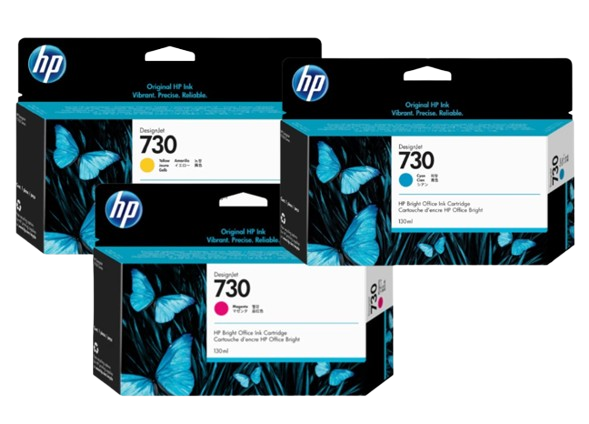 HP 730 130-ml Cyan/ Magenta/  Yellow Ink Cartridge