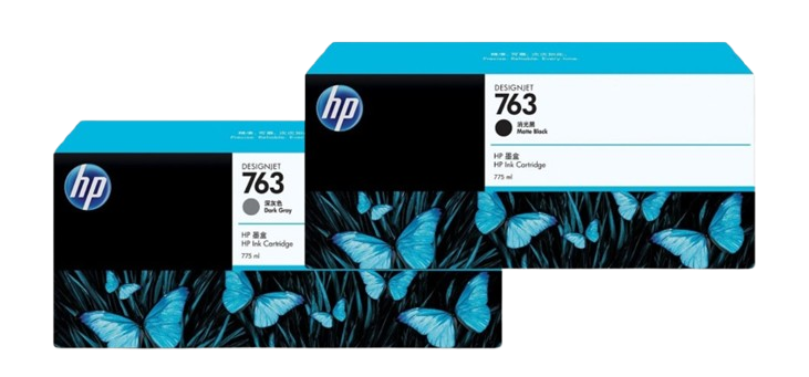 HP 763 775-ml Matte Black/ Dark Gray  Designjet Ink Cartridge