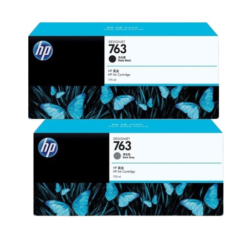 HP 763 775-ml Matte Black/ Dark Gray  Designjet Ink Cartridge