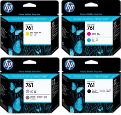HP 761 Yellow | Magenta/Cyan | Gray/Dark Gray | Mte Blk/Mte Blk  Inkjet Printhead