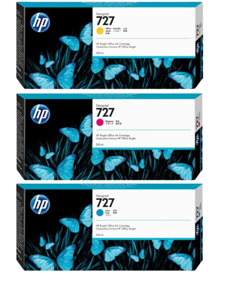 HP 727 300-ml Cyan/  Magenta/ Yellow Ink Cartridge