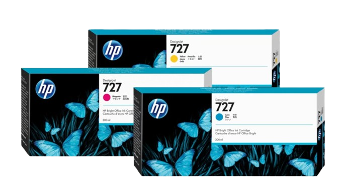 HP 727 300-ml Cyan/  Magenta/ Yellow Ink Cartridge