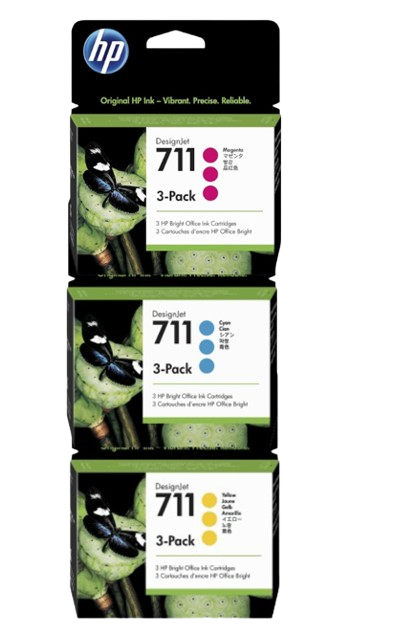 HP 711 3-Pack 29-ml Cyan/Mag/ Yellow Ink Cartridge