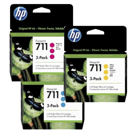 HP 711 3-Pack 29-ml Cyan/Mag/ Yellow Ink Cartridge