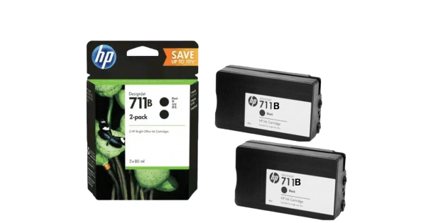 HP 711B 2-Pack 80-ml Black Ink Cartridge