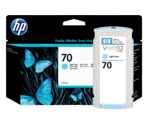 HP 70 Matte Black/ Photo Black/ Light Gray/ Cyan/ Magenta/ Yellow/ Light Magenta/ Light Cyan   130 ml Ink Cartridge