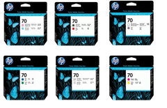 HP 70 Light Magenta & Light Cyan/ Magenta & Yellow/  Photo Black & Light Gray/ Blue & Green/ Matte Black & Chromatic Red / Gloss Enhancer & Gray  Printhead