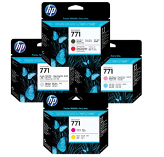 HP 771 Matte Black and Chromatic Red/ Magenta & Yellow/  Light Magenta & Light Cyan/ Photo Black and Light Grey  Printhead