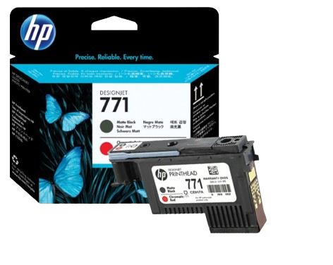 HP 771 Matte Black and Chromatic Red/ Magenta & Yellow/  Light Magenta & Light Cyan/ Photo Black and Light Grey  Printhead