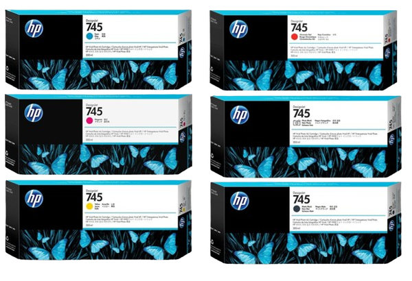 HP 745 300-ml Cyan/ Magenta/ Yellow/  Red Chromatic/ Photo Black/ Matte Black Ink Cartridge