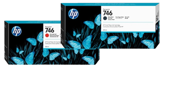 HP 746 300-ml Chromatic Red/ Matte Black DesignJet Ink Cartridge