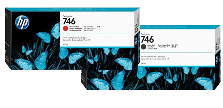 HP 746 300-ml Chromatic Red/ Matte Black DesignJet Ink Cartridge