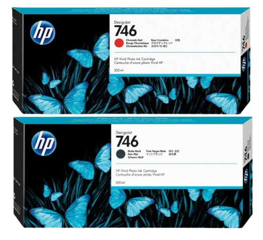 HP 746 300-ml Chromatic Red/ Matte Black DesignJet Ink Cartridge