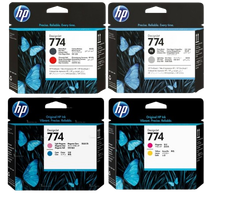 HP 774 Matte Black and Chromatic Red/ Light Magenta & Cyan/ Magenta & Yellow/ Photo Black and Light Grey/  Printhead