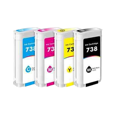 HP 738/ 738B 130-ml Cyan/ Magenta/ Yellow/ Black   DesignJet Ink Cartridge