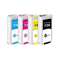 HP 738/ 738B 130-ml Cyan/ Magenta/ Yellow/ Black   DesignJet Ink Cartridge