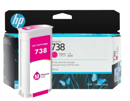 HP 738/ 738B 130-ml Cyan/ Magenta/ Yellow/ Black   DesignJet Ink Cartridge