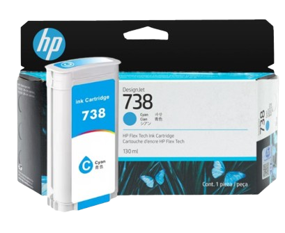 HP 738/ 738B 130-ml Cyan/ Magenta/ Yellow/ Black   DesignJet Ink Cartridge