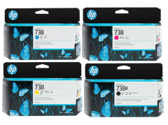 HP 738/ 738B 130-ml Cyan/ Magenta/ Yellow/ Black   DesignJet Ink Cartridge