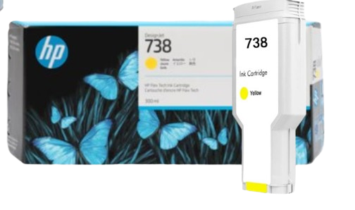 HP 738B/ 738 300-ml Black/ Cyan/  Magenta/  Yellow  DesignJet Ink Cartridge