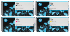 HP 738B/ 738 300-ml Black/ Cyan/  Magenta/  Yellow  DesignJet Ink Cartridge