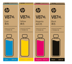 HP V87XL 500-ml Cyan/ Yellow/ Magenta/  Black Bottled Ink Cartridge