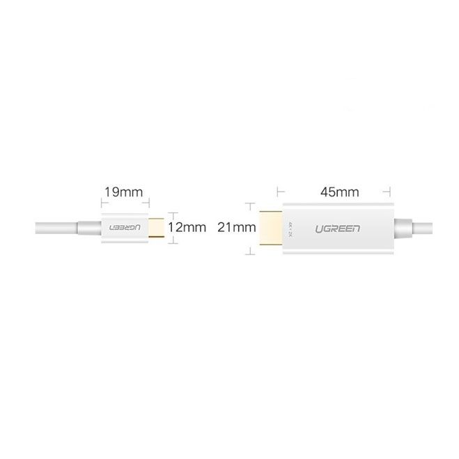 Cáp chuyển đổi USB Type-C to HDMI hỗ trợ 4K, 3D dài 1,5m chính hãng Ugreen 30841