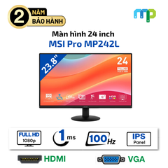 Màn hình MSI Pro MP242L 24 inch/ Full HD/ IPS/ 100Hz/ 1ms