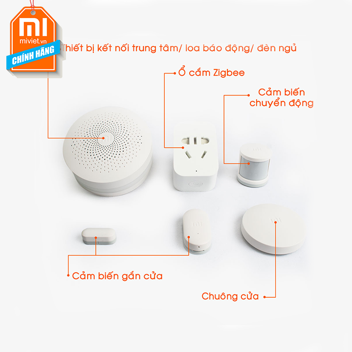 Bộ điều khiển trung tâm và các cảm biến Xiaomi Smart Home Kit (Bộ 5 sản phẩm có kèm ZIGBEE)