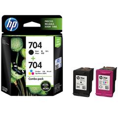 HP 704 Tri-clr/Blk Ink Crtg Combo 2-Pk
