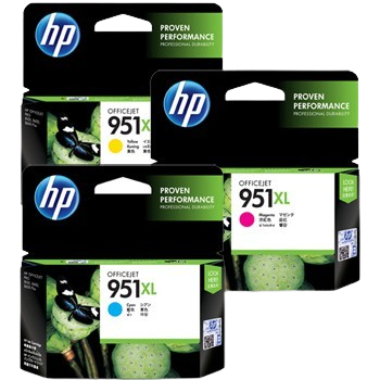 HP 951XL Cyan/ Magenta/  Yellow Officejet Ink Cartridge