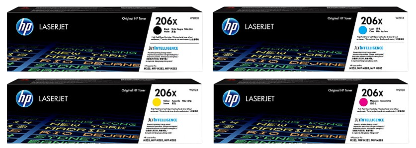 HP 206X Blk/ Cyn/ Ylw/ Mgn Original LaserJet Toner Crtg