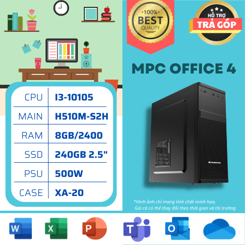 MPC - OFFICE 4 (H510M-S2H/I3-10105/8GB/240GB/500W)