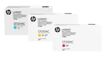 HP 654A Cyn/ Ylw/  Mgn Contract LJ Toner Cartridge