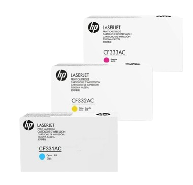 HP 654A Cyn/ Ylw/  Mgn Contract LJ Toner Cartridge