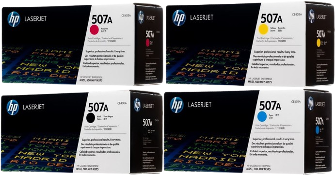 HP 507A Black/ Cyan/  Yellow/ Magenta LaserJet Toner Cartridge