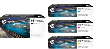 HP 981Y Cyan/ Magenta/  Yellow/  Black  Original PageWide Crtg