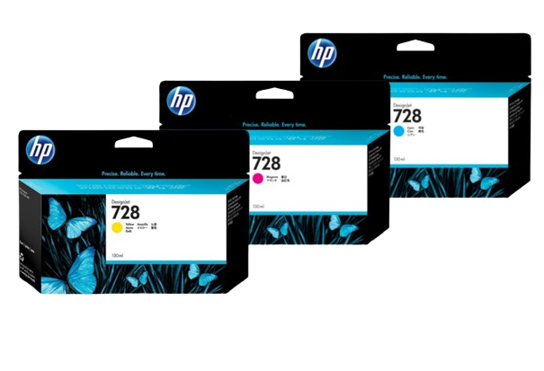 HP 728 130-ml Yellow/ Magenta/ Cyan Ink Crtg