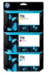 HP 728 130-ml Yellow/ Magenta/ Cyan Ink Crtg