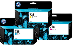 HP 728 130-ml Yellow/ Magenta/ Cyan Ink Crtg
