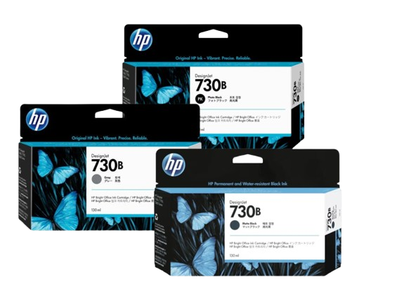 HP 730B 130ml Photo Black/ Gray/ Matte Black DesignJet Ink Cartridge