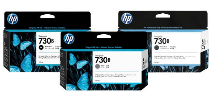 HP 730B 300ml Photo Black/  Gray/ Matte Black DesignJet Ink Cartridge