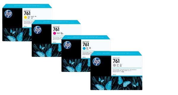 HP 761 400-ml Yellow/ Magenta/  Cyan/ Gray Designjet Ink Cartridge