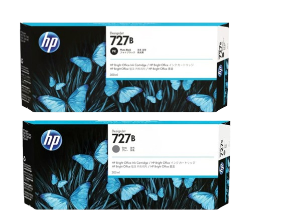 HP 727B 300-ml Photo Black/ Gray Ink Cartridge