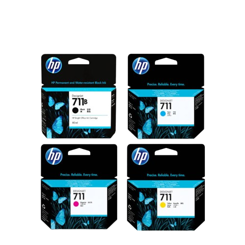 HP 711B/ 711 38-ml Black/ 29-ml Cyan/ 29-ml Magenta/ 29-ml Yellow  Ink Cartridge