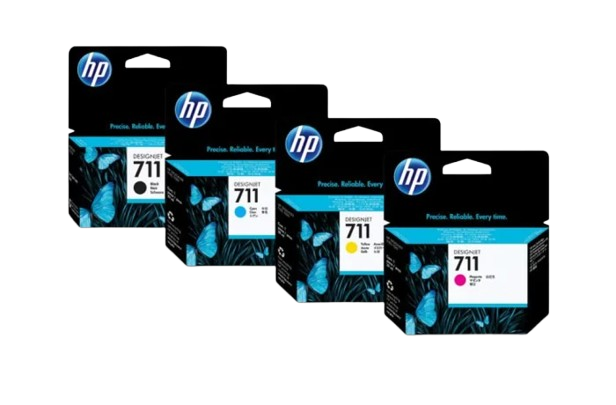 HP 711B/ 711 38-ml Black/ 29-ml Cyan/ 29-ml Magenta/ 29-ml Yellow  Ink Cartridge