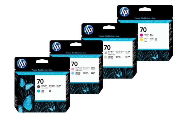 HP 70 Matte Black & Cyan/ Light Magenta & Light Cyan / Magenta & Yellow/ Photo Black & Light Gray Printhead