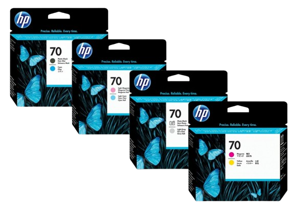 HP 70 Matte Black & Cyan/ Light Magenta & Light Cyan / Magenta & Yellow/ Photo Black & Light Gray Printhead